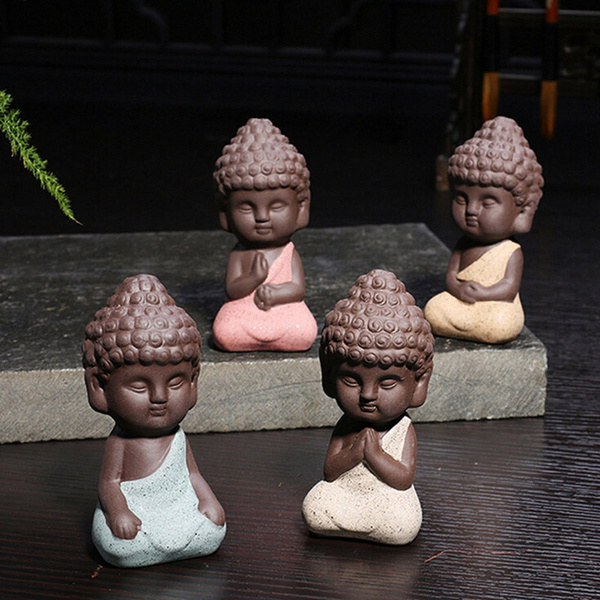 Cute mini buddha statue monk figurine tathagata India Yoga Mandala Sculptures.VU 