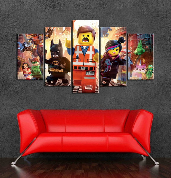 Home Decoration Lego Canvas Art Of 5 Pieces Wall Pictures For Kids Living Room Murals Wish - Lego Canvas Wall Decor