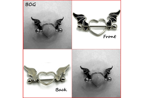 Bat wing online nipple piercing