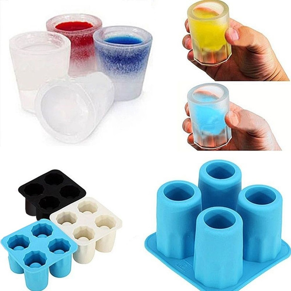 New Rubber Food-Grade Silicone DIY Tray Shot Glass Maker Shape Drink Ice  Mold Freeze