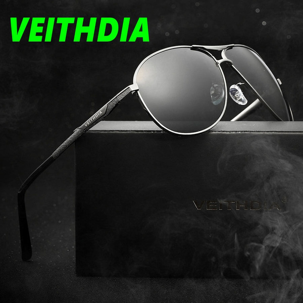 VEITHDIA (V6108) Brand Designer aluminum and magnesium square mix and match  colorful fashion polarized sunglasses with exclusive box