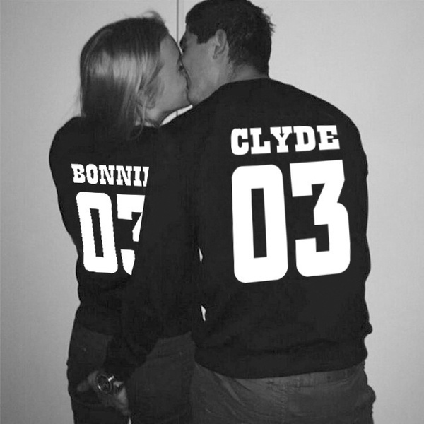 bonnie and clyde couple hoodies