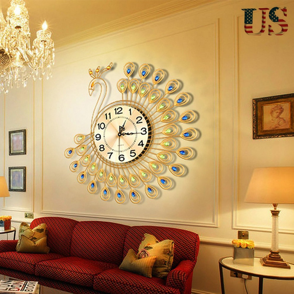 Luxury Gold Pea Home Wall Decor, Gold Living Room Wall Clocks