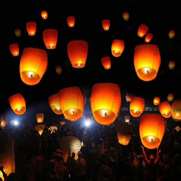 New Paper Chinese Lanterns Sky Fly Candle Lamp for Wish Party Wedding 