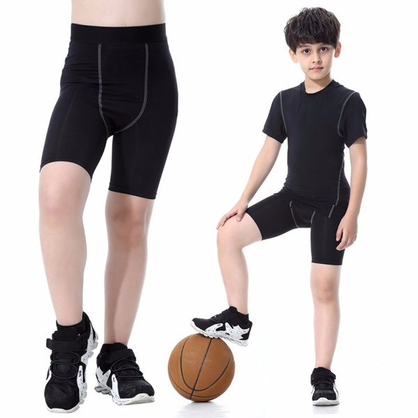 Snapklik.com : Boys Leggings Quick Dry Youth Compression Pants Sports Tights  Basketball Base Layer 2 Pack Black/White XS