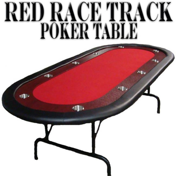 Brybelly Holdings GTAB002 Red Felt Poker Table With Dark Wooden Race