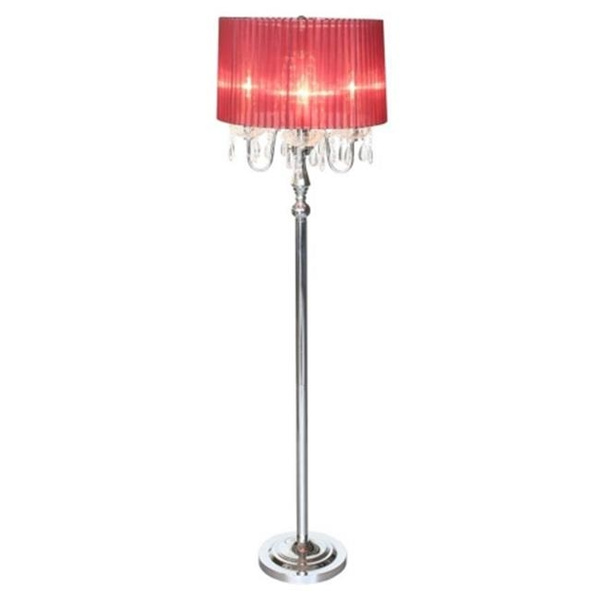 Red Trendy Sheer Shade Floor Lamp, Floor Lamp With Red Shade