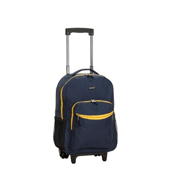 navy blue rolling backpack