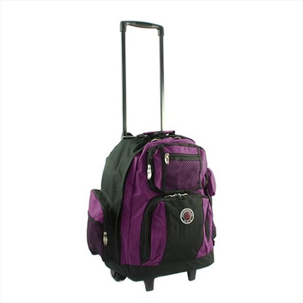 purple away luggage