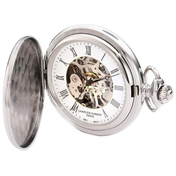 今だけ特価 Charles-Hubert Paris 3917 Stainless Steel White Dial Mechanical 腕時計用品 