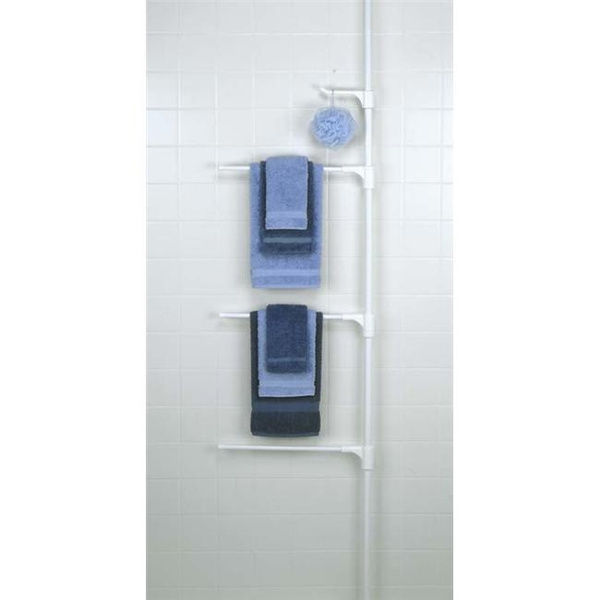 Zenith Products 7013W Towel Caddy with Tension Pole Support White Wish