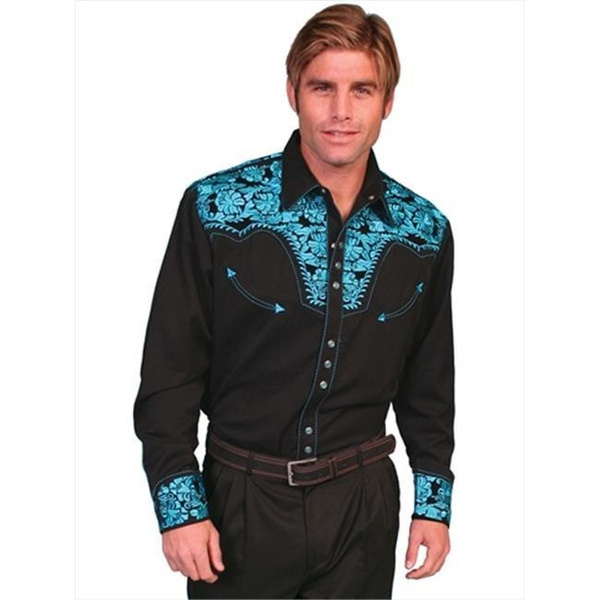 Scully P-634-TUR-XXL Mens Western Shirt 