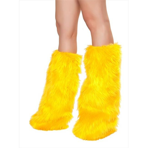 yellow fuzzy boots