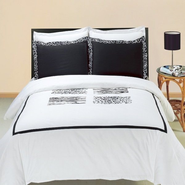 Royal Hotel Bedding Burbank Embroidered 3 Piece Duvet Cover Set 100% ...