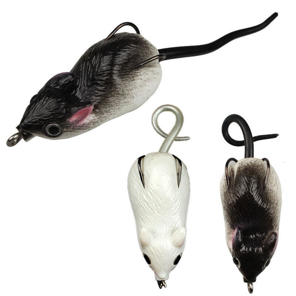 HOT Soft Rubber Mouse Fishing Lures Baits Top Water Tackle Hooks