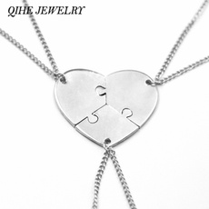 Heart, sister, Jewelry, setof3puzzlepiecescharm