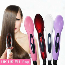 Hot Electric Hair Straightener Comb LCD Iron Brush Auto Hair Massager Tool (Size1 US plug; Size2 UK plug; Size3 AU plug; Size4 EUplug;)