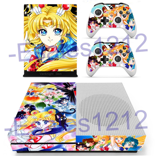 Xbox One S Slim XB1 S Console Remote Controllers Skin Set Sailor Moon Anime Vinyl Decal Stickers Cover for XB1 S Console