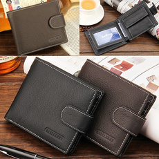 Hot Sale Man's Chic Leather Bifold Wallet ID Credit Card Photo Holder Coins Purse wanerC-160527058K51
