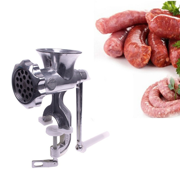 Stainless Steel Kitchen Home Cast Iron Manual Meat Grinder Table Hand