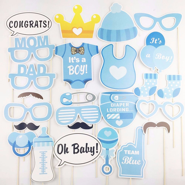 Photography Photo Booth Props Baby Shower Favor Supplies Masks Glasses Decor 