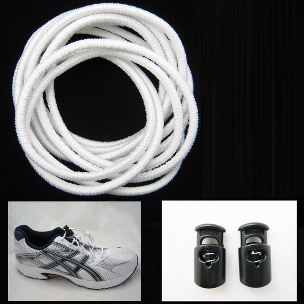 New No Tie Shoelace Elastic Shoe Laces Strings Fastening Sports Locking Toggle 