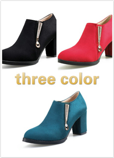 Square, Womens Shoes, round toe, Rhinestone