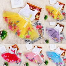 Princess Party Tutu Lace Bow Flower Dresses Skirt Clothes for Toddler Baby Kid Girls