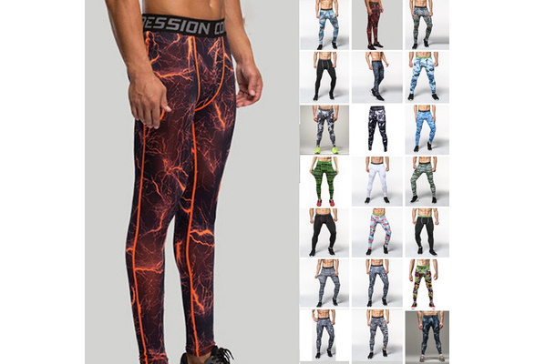 OUYIGE Men's Running Camo Compression Leggings Base Layer Fitness Jogging  Trousers Tights Sport Training Gym Wear Pants wosgyC16122400088E13