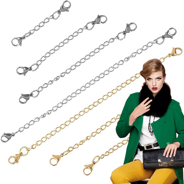 8 Pcs Stainless Steel Necklace Extension Chain Bracelet Extender