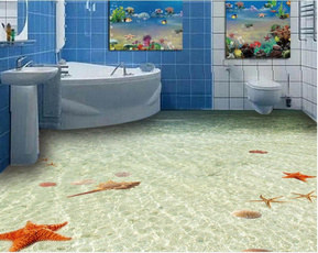 Bathroom, Wallpaper, Home Decor, starfish