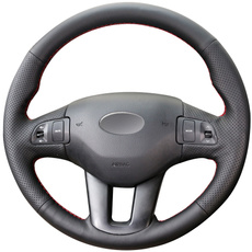 for20112014kiasportage, leatherlaceupsteeringwheelcover, kiaaccessorie, leather