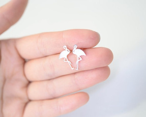 New Gifts New Arrival Cute Animal Flamingo Brass Stud Earrings for Women Gift Cute Animal