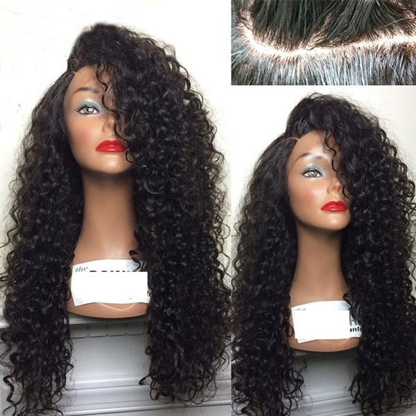 curly wigs side part