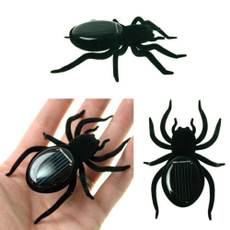 Funny  Unique New Mini Kids Toy High Quality Black Durable Educational Robot Scary Insect Gadget Solar Power Spider Tarantula Trick Toy