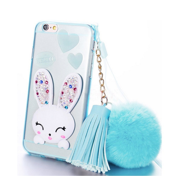 Plating Rabbit Design Phone Case With Star Paper