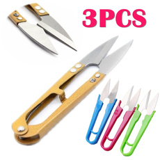 3Pcs Precision Stainless Steel Trimming Scissors Nippers U Shape Clippers Sewing Embroidery Thrum Yarn Scissors