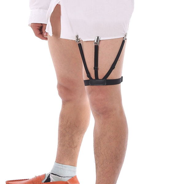 1Pairs Men's Shirt Stay Holder Elastic Garter Belt Suspenders