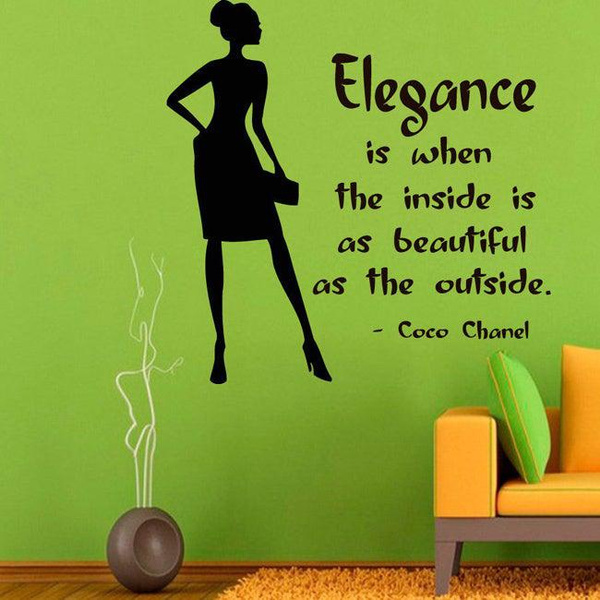 Elegance Coco Chanel Quote Sticker Vinyl Wall Art