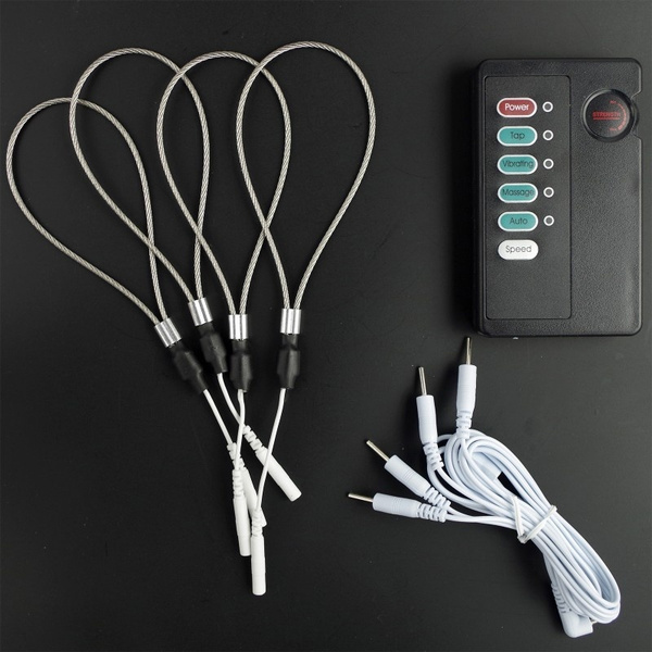 Estim Electric Male Electro Set Conductive Steel Wire Loops Electro Shock Stimulation Electrodes Adult Toys for Men