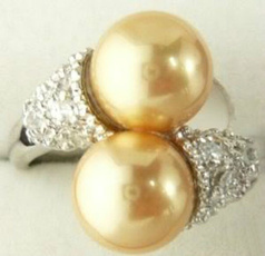 golden, Jewelry, pearls, 18 k