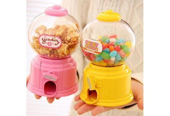 Cute Toy Mini Candy Dispenser Gumball Vending Machine Coin Box Kid Baby Toy 