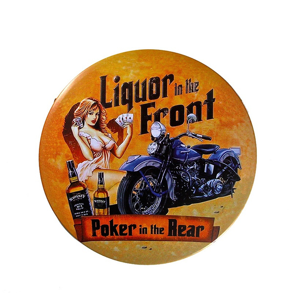 Liquor up front poker in rear metal Aluminium Sign,pub man cave beer signs pub 