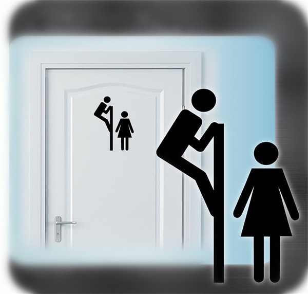 Bathroom Or Toilet Door - Wall Art Decal - Vinyl Sign / Sticker Toilet WC  Pub Sign - Designs For You Uk