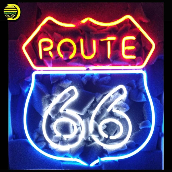 New Route 66 Beer Bar Neon Light Sign 19"x15"