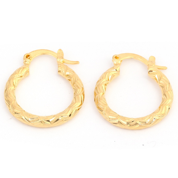 Sparkle Allure Cubic Zirconia 24K Gold Over Brass Hoop Earrings | Hamilton  Place