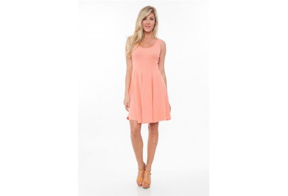 sleeveless eggshell pink shift dress