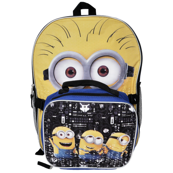 Despicable Me Minions 16 Backpack with Detachable Lunch Box