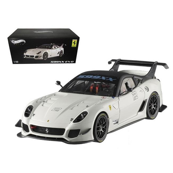 Hot wheels BCJ92 Elite Ferrari 599XX 599 XX Evo White 1-18 Diecast Car Model