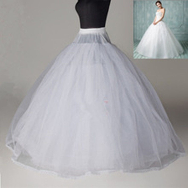White 8 Layer Hoopless Crinoline Petticoat no hoop ball gown wedding Underskirt 